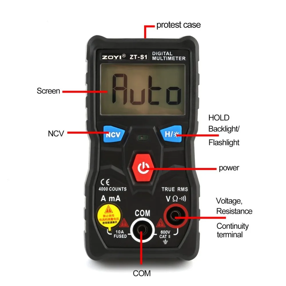 

ZT-S1 Digital Multimeter Transistor Tester Multimetro Mastech uni Clamp t Meter Multimetre Peakmeter Analogico Aneng