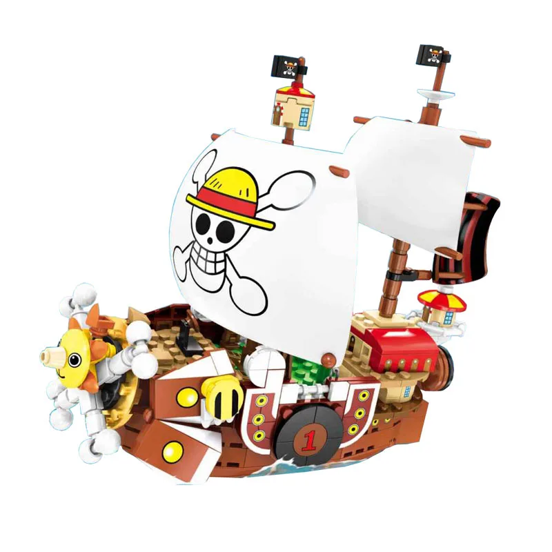 

One Piece Thousand Sunny Pirate Ship Compatible With Block Set Luffy Figures 432Pcs Diy Boat Building Toy For Kids