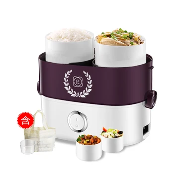 

New Fashion 1.5 L Portable Lunch Box Electric Rice Cooker ceramic 2 Layers Steamer Picnic Bento Food Container