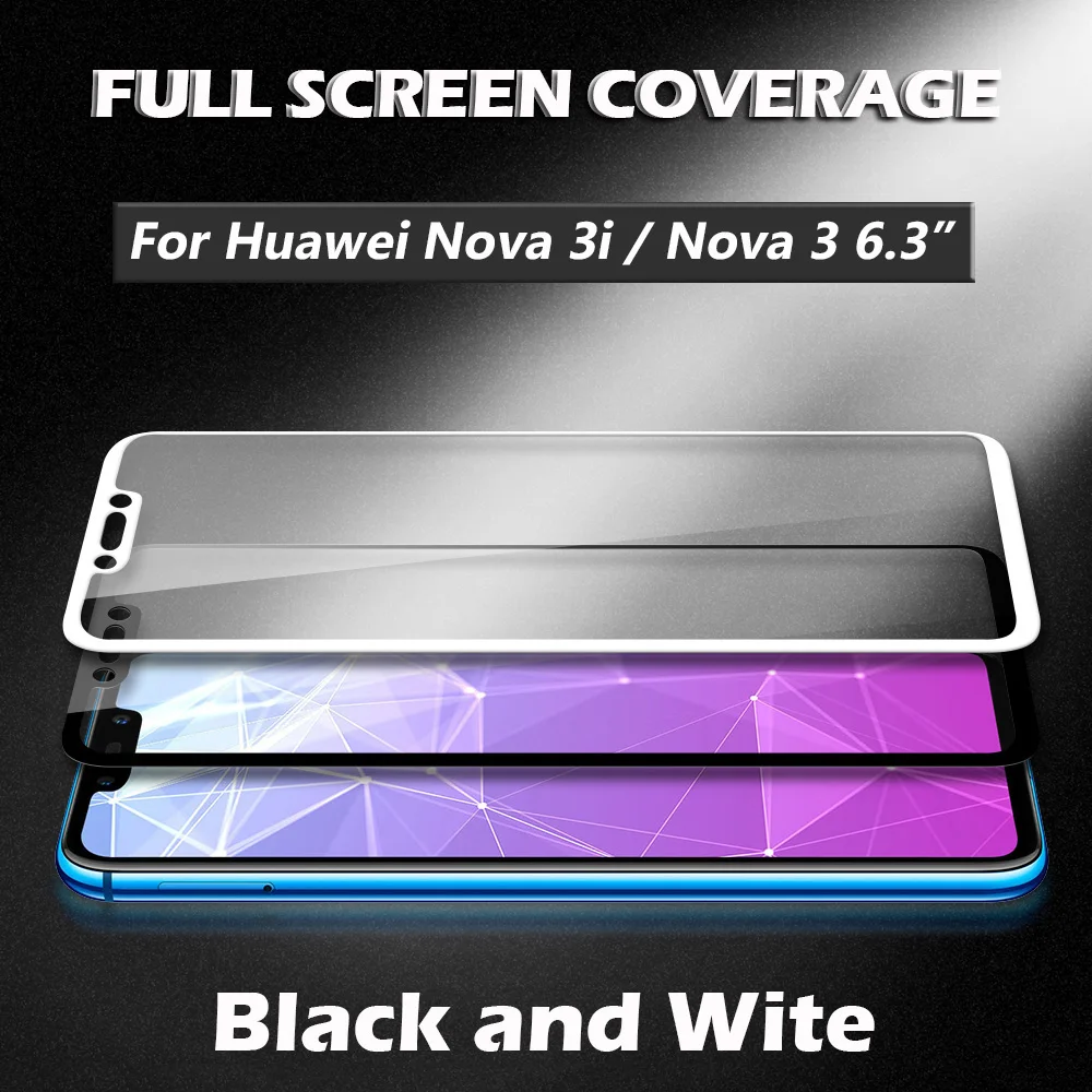 KHW1933_8_Full Screen Cover Tempered Glass For Huawei P Smart Plus 6.3 inch Screen Protector Protective Film For Huawei Nova 3i