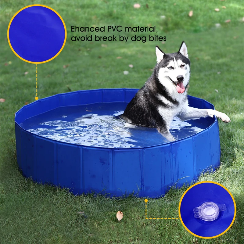 Foldable Dog Pool Pet Bath Swimming Tub Bathtub Outdoor Indoor