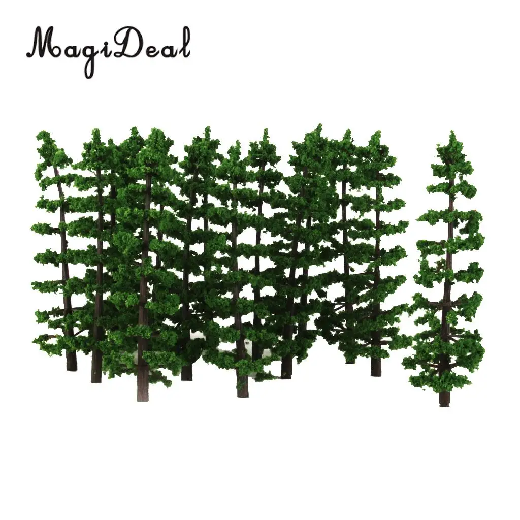 20Pcs/Lot 1/100 Scale Plastic Fir Tree Model Train Garden Street Yard Greenery Scene Scenery Landscape Layout HO