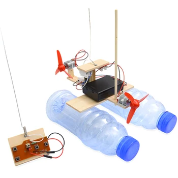 

DIY RC Airboat Model Science Experiment Puzzle Assembly Toy for Students
