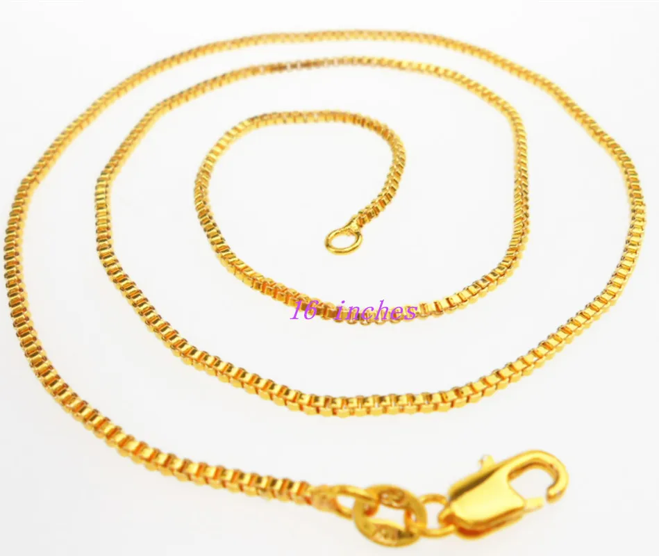 Free shipping 16inhces 1PCS Making Jewelry GOLD FILLED Box Chain