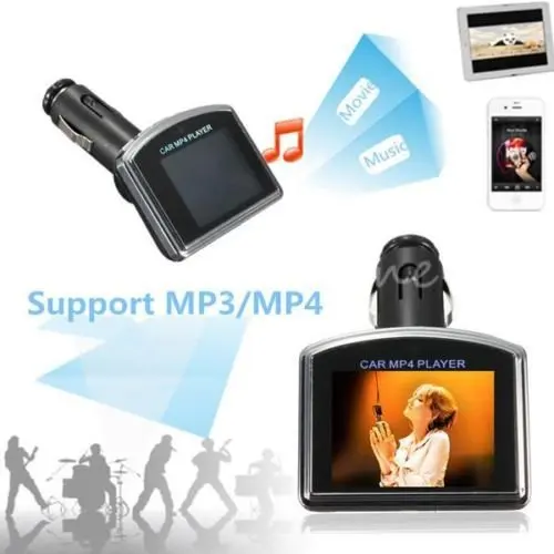 Новый жк-дисплей беспроводной автомобиля mp4-плеер FM передатчик автомобильный MP3