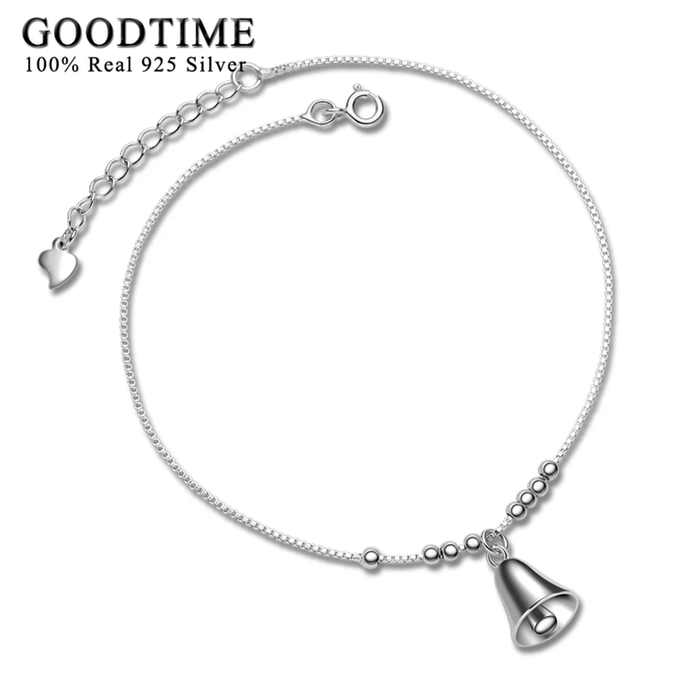 

Silver Anklet Bracelet Pure 925 Sterling Silver Lovely Little Bell Charm Anklets for Women Foot Jewelry Gifts For Best Friends