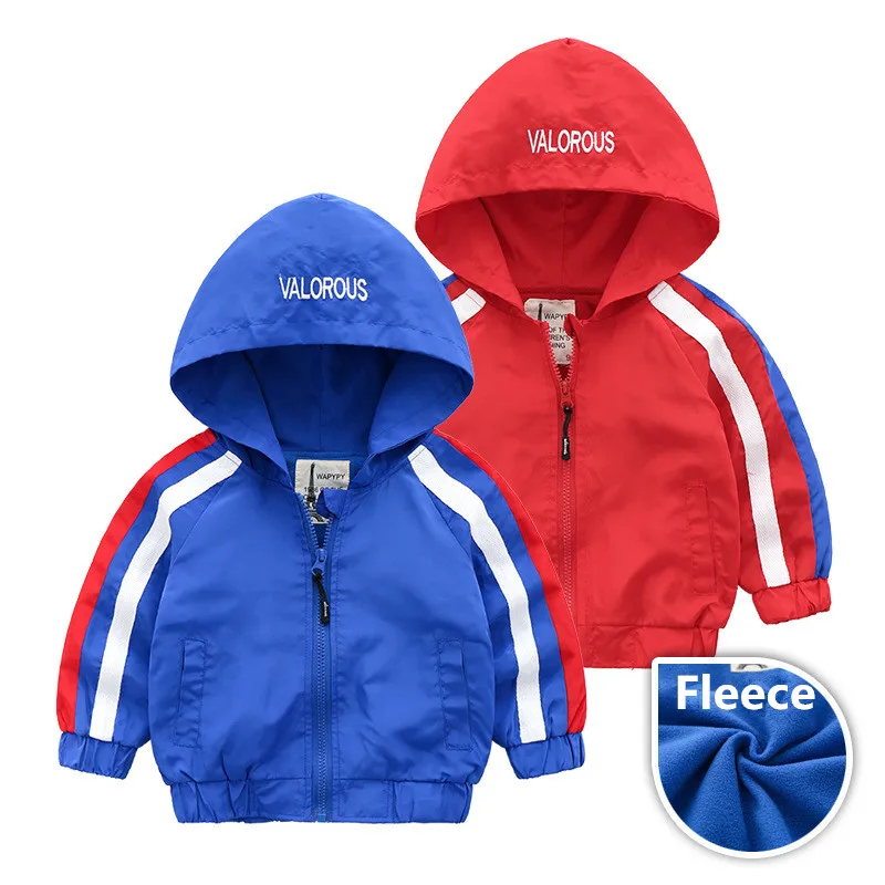 

Spring Autumn Jackets for Boys Fleece Outerwear Striped Hoodie Baby Girl Windbreaker Coat Kids Boy Blazer Manteau Enfant Clothes
