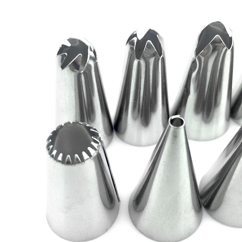 Confectionery Bag Cake Decorating Tools Confectionery Nozzles Silicone Pastry Bag Russian Piping Nozzles Icing Decorating Tips (9)