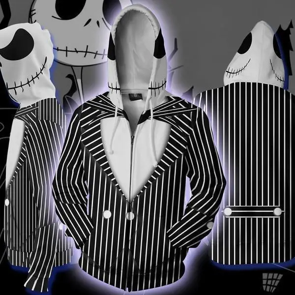 Jack Skellington Hoodies Cosplay Costumes Jack 3D printed zip-up hoodies New 2019 hoodie jacket men women sport Sweatshirts Jack Skellington Hoodies Cosplay Costumes Jack 3D printed zip-up hoodies New 2019 hoodie jacket men women sport Sweatshirts