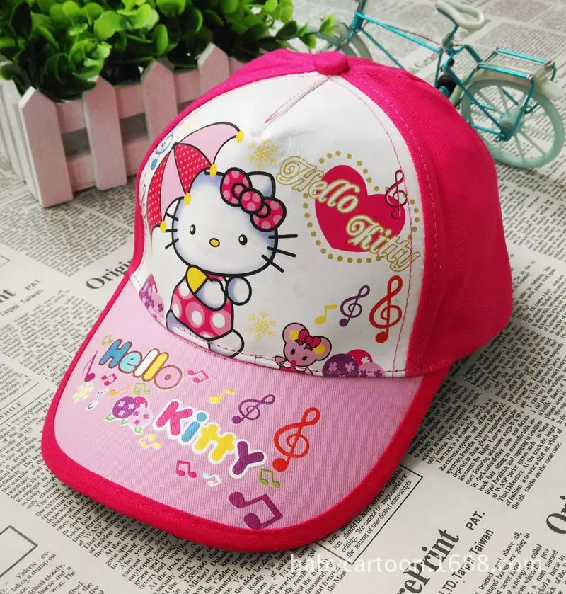 FREE SHIPPING BY DHL 50pcs/lot 2015 New Hot Selling Cartoon Hello Kitty Kids Baseball Caps Cotton Snapbacks for Girls | Тематическая