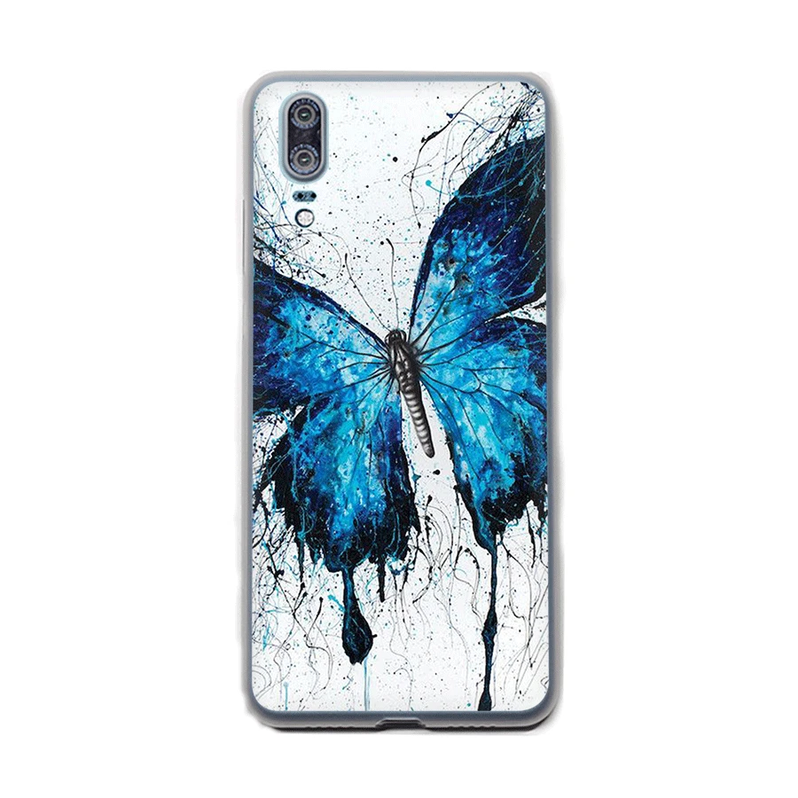 Чехол Gerleek Blue Butterfly для Huawei Honor 6A 6C 7A Pro 7C 7X8X9 10 Lite Note 8C Play Cover Shell|Чехлы-накладки| |