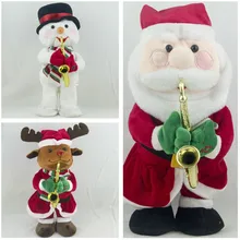 Электронный Санта-Клаус Рождественский олень Снеговик музыкальное Пение Танцы с саксофоном рождественские лучшие детские подарки