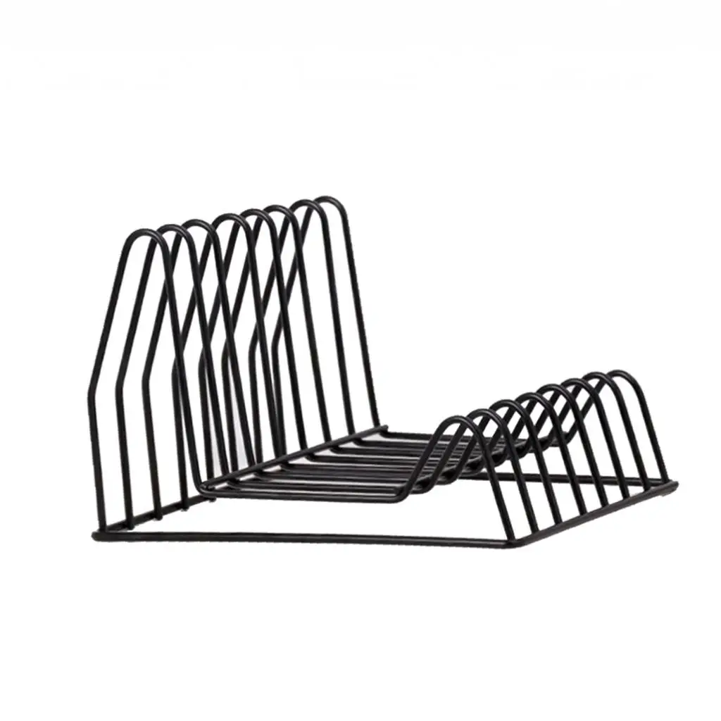 European Slot Metal Desk Organizer Office Desktop Document File Organizer Bookshelf Rack Magazine Newspaper Storage Holder