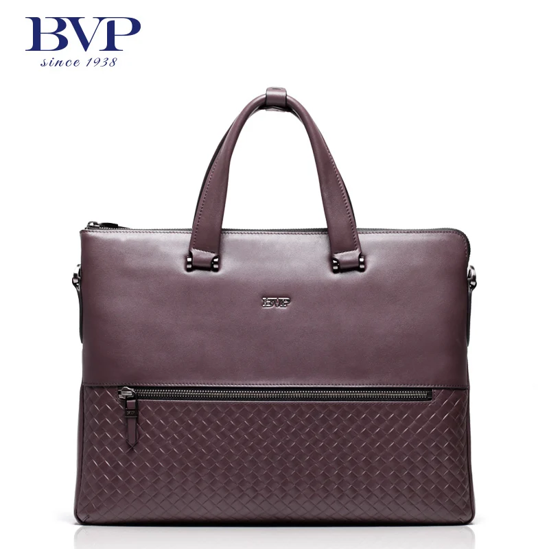 BVP Hot Sale Men 100 Genuine Leather Bag Briefcase Handbag Men Shoulder Bag 15 Laptop Portfolio