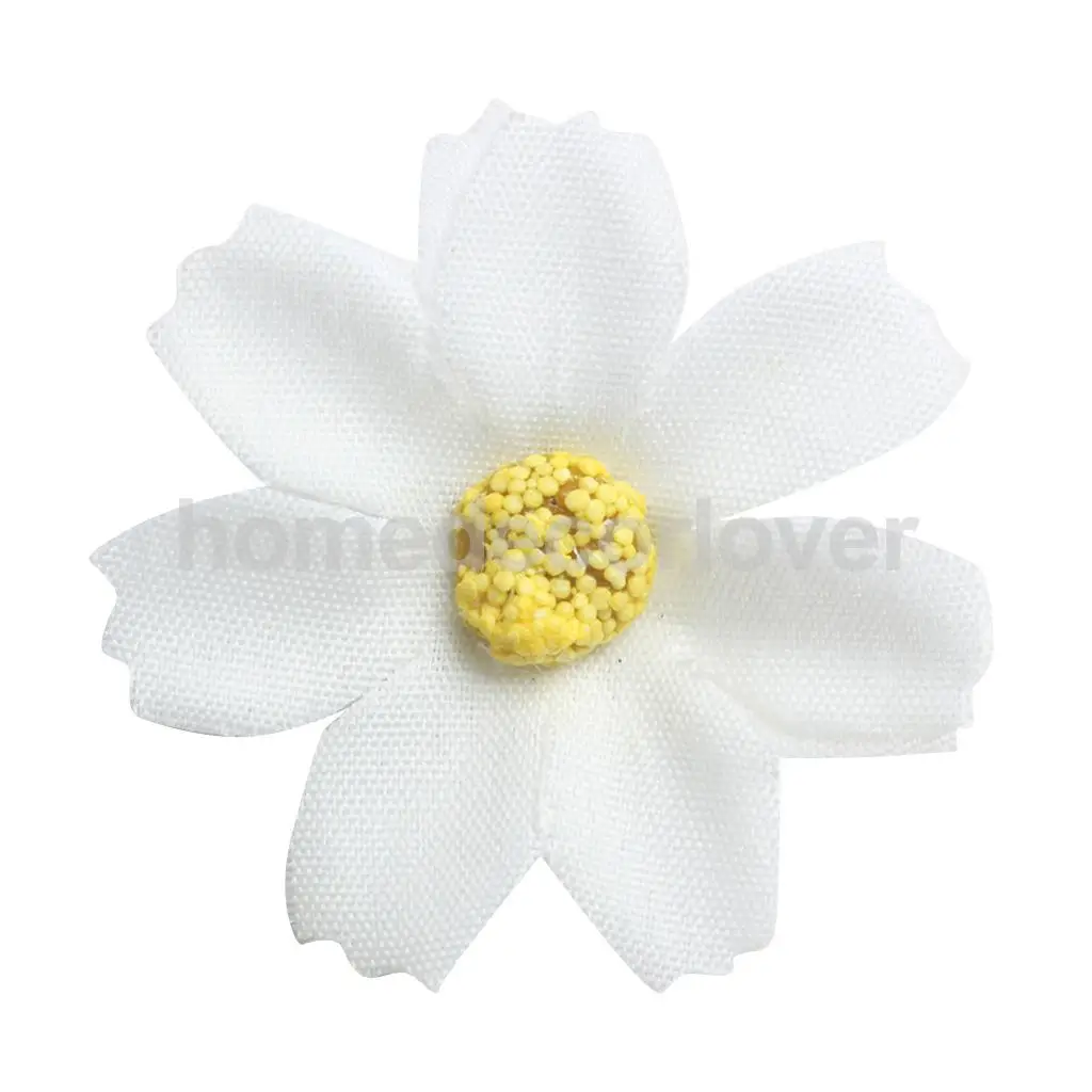 50pcs 4cm Silk Flower Daisies Flower Heads for Wedding/Car/Spring/Home/Garden Decoration Wreath DIY Floral Arts and Crafts