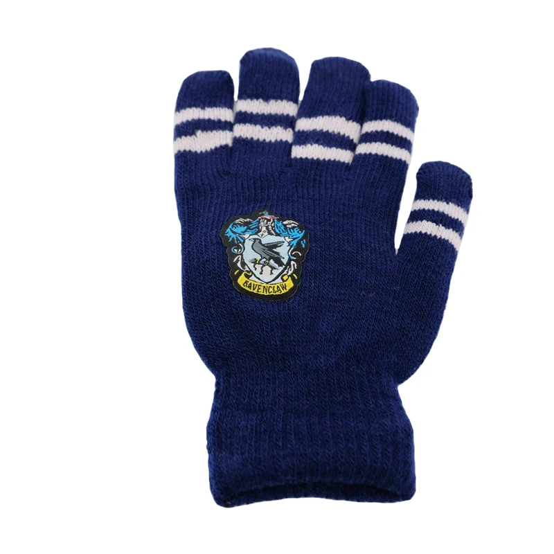 Перчатки COSREA, длинные носки, вязаные маскарадные костюмы Гриффиндор, Ravenclaw, Слизерин, Hufflepuff, чулки, варежки для мужчин, женщин, детей - Цвет: Ravenclaw gloves