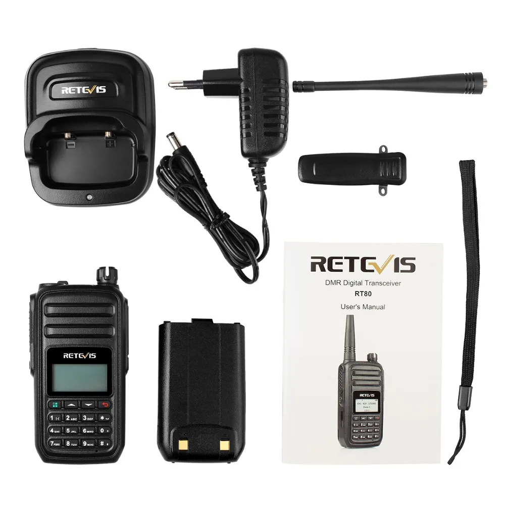 2 шт. Retevis RT80 DMR радио цифровая рация UHF 400-480 МГц 5 Вт цифровой мобильный радио VOX Сигнализация Ham радио Hf трансивер