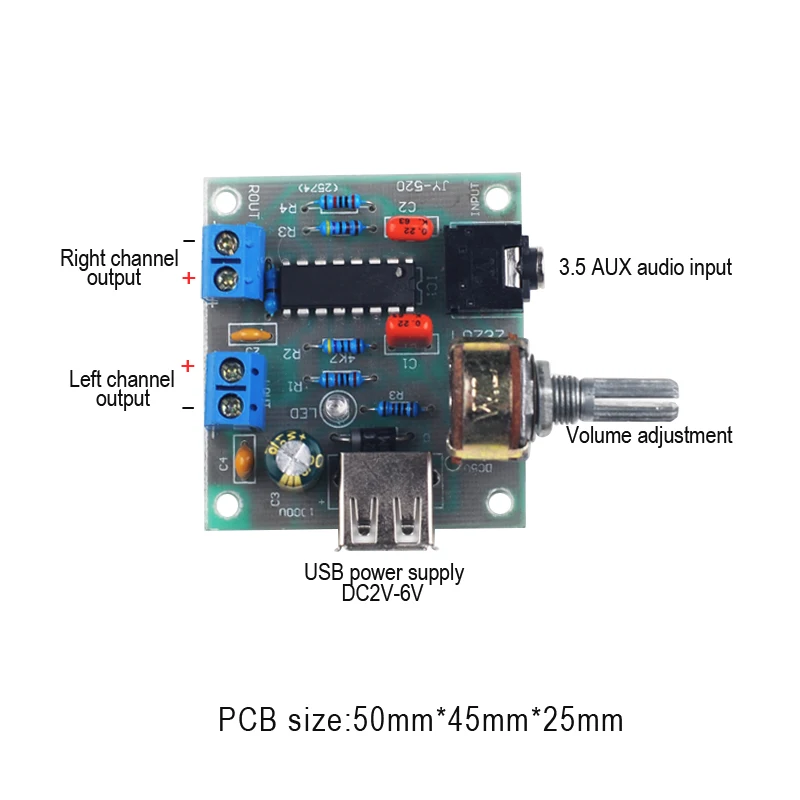 Aiyima USB мини усилитель мощности плата 5Wx2 HIFI двухканальный CM2038 аудио усилитель плата DC5V с чехол