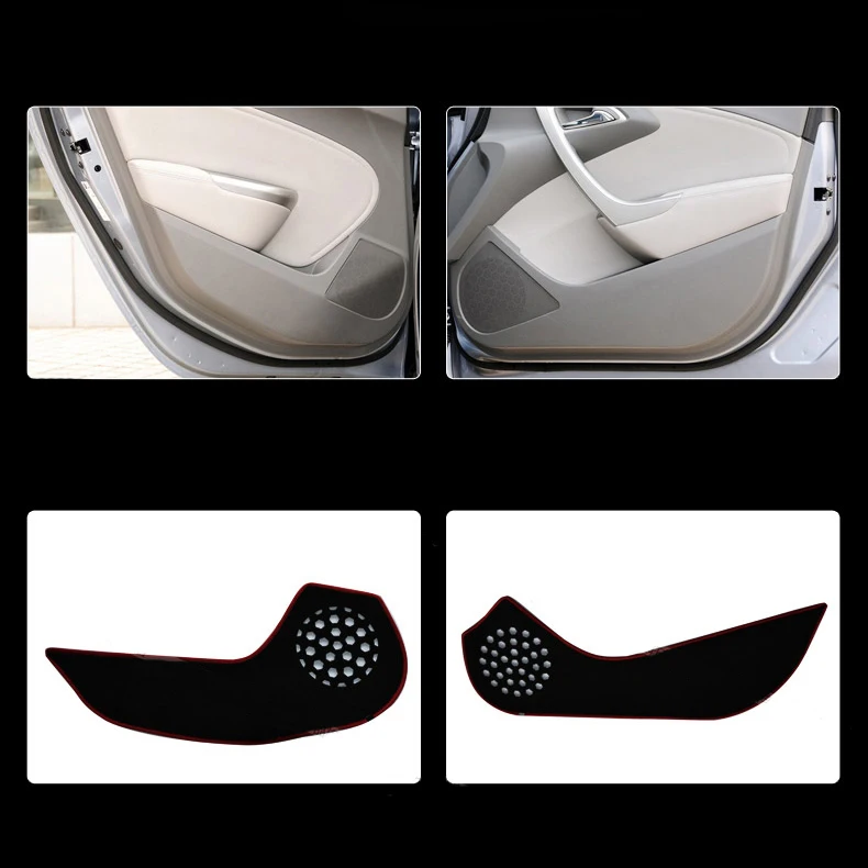 

4pcs Fabric Door Protection Mats Anti-kick Decorative Pads For Buick Excelle GT/XT 2010-2014