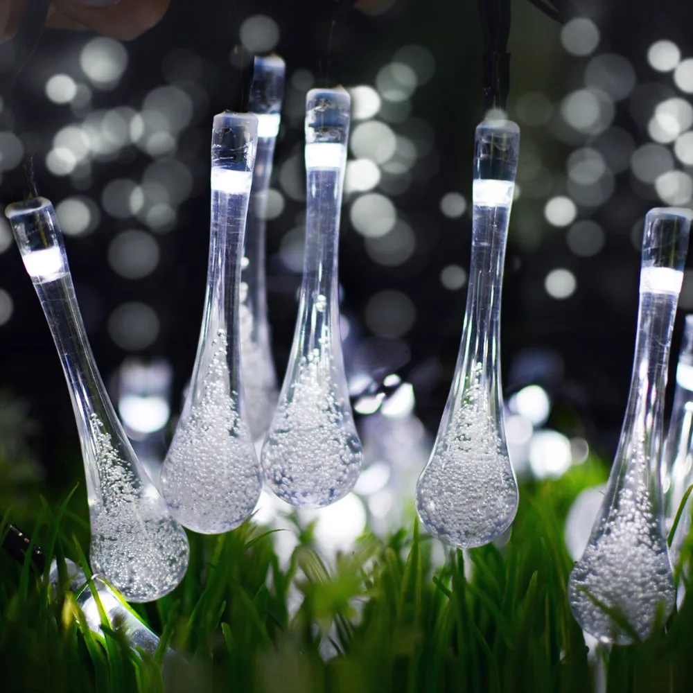 

20/30/50 LED Solar Powered Fairy Lights Outdoor Water Drop Led String Light Christmas Decoration Holiday Lighting ALUVEE