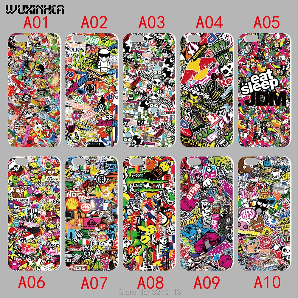 WUXINHCA For iphone 6 6s cases high quality Plastic Sticker bombs