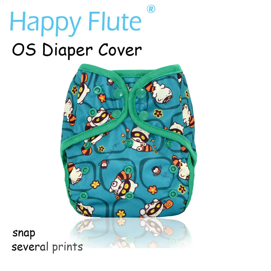 New Prints Happy Flute NEW OS baby cloth diaper cover ,waterproof breathable S M& L adjustable,fit 5-15kg baby