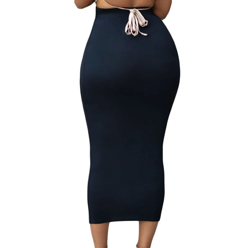 black bodycon maxi skirt