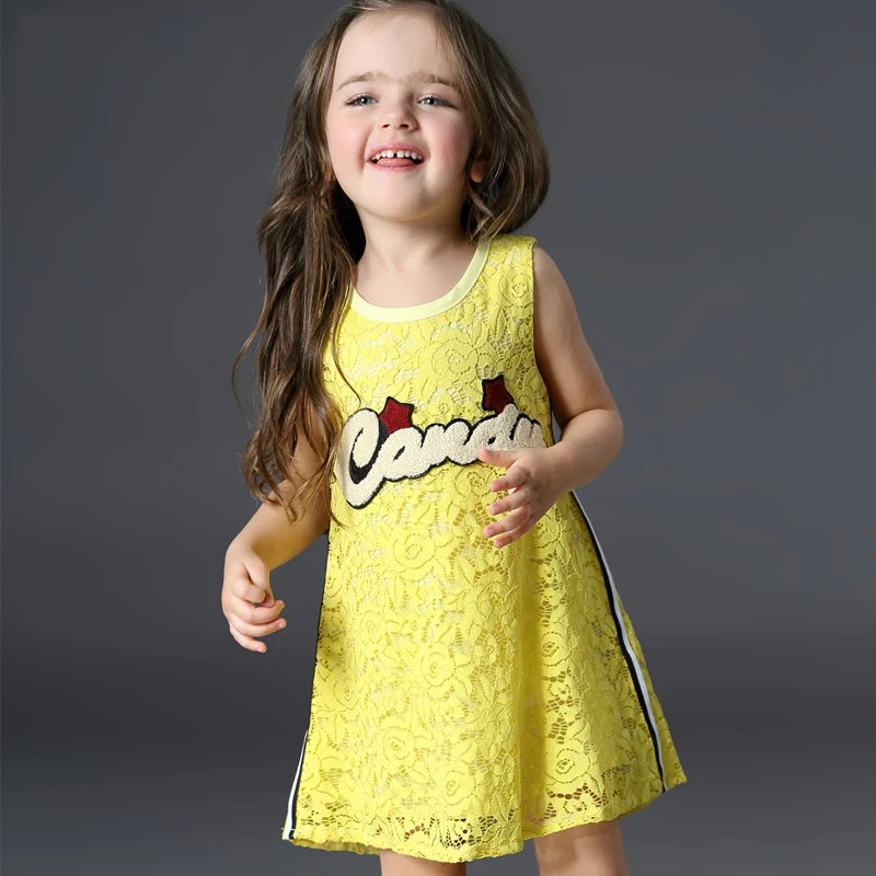 

Girl Summer Dress Toddler Dress Baby Girls Candy Color Dresses 2017 Kids Lace Dress For Princess Girl Childrens Clothes 2 5 Year