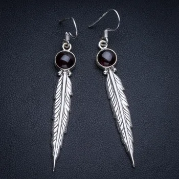 

Natural Amethyst Boho Style 925 Sterling Silver Drop Earrings 2 1/4" R1881