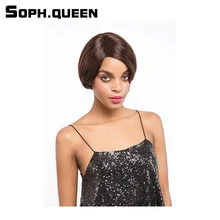 Soph queen Hair Unprocessed Remy #2/4 Color Human Hair Wig Brazilian Straight Hair WigHair Wig 3.5Inch
