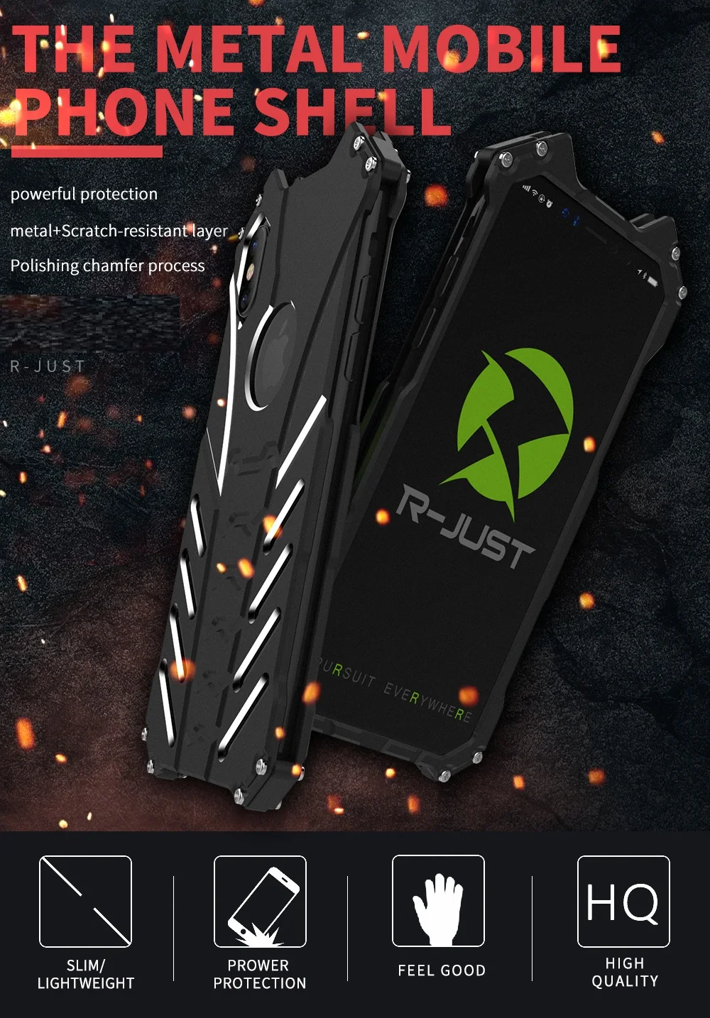 Case do Telefone para Apple Liga de Alumínio Capa para Iphone R-apenas Iphone Capa Armadura Metal Capinhas Coque xs Max xr Cases x 10 1 Caso de telefone & Covers