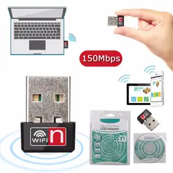 Портативный мини 150 Мбит/с USB 2,0 Hi-speed интерфейс беспроводной WiFi адаптер сети Lan Карта Dongle MT7601 для ПК ноутбука