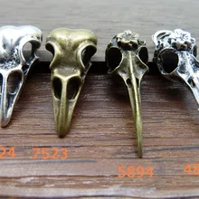 10 шт. Ретро Стиль сплав ворона птица кулон-животное Birdhead кулон в неоготическом стиле Шарм конечные бусины в форме цветов