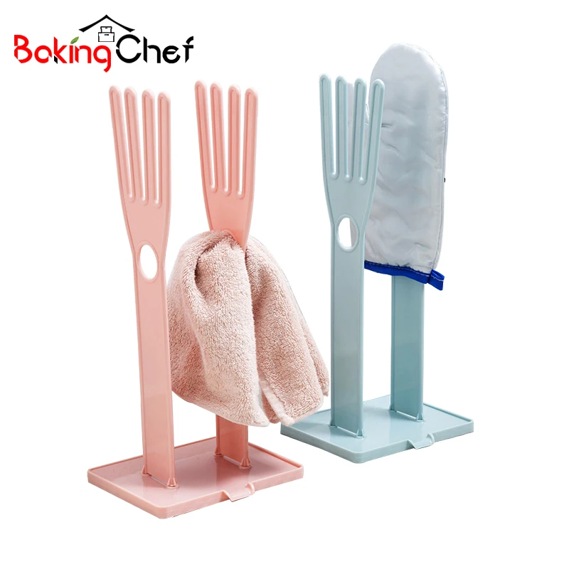 BAKINGCHEF Kitchen Rubber Gloves Racks Drain Towel Storage Holders