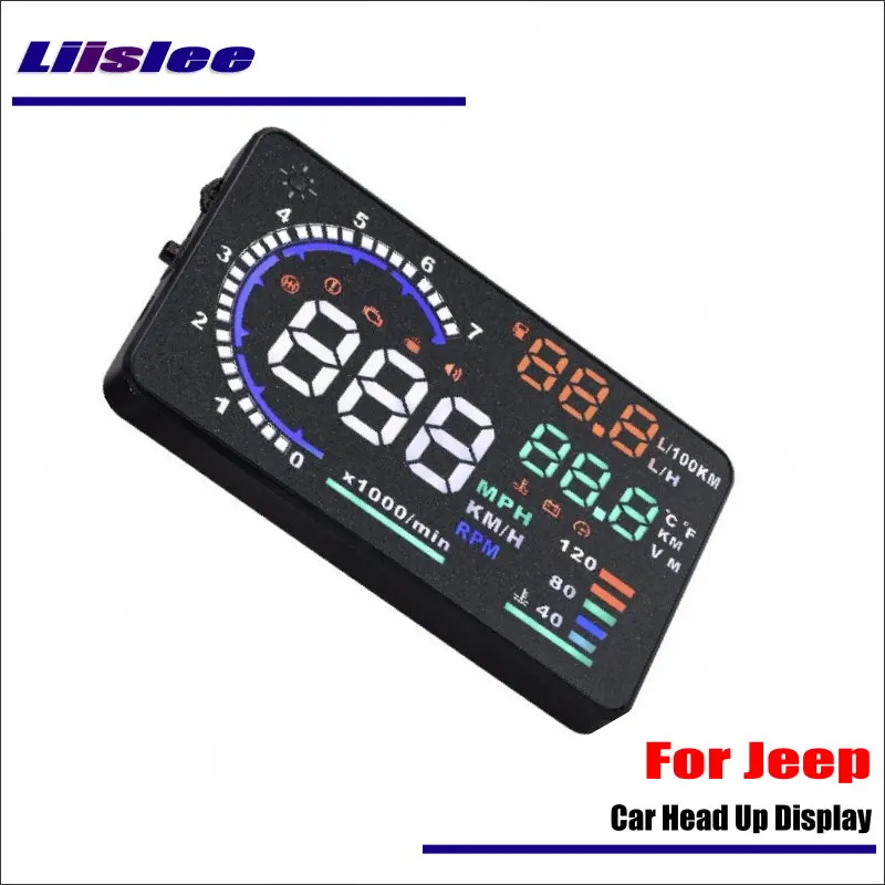 Liislee для Jeep Wrangler 2015-2016 OBD2 Overspeed Предупреждение автомобилей Head Up Дисплей вождения Экран проектор Светоотражающие лобовое стекло