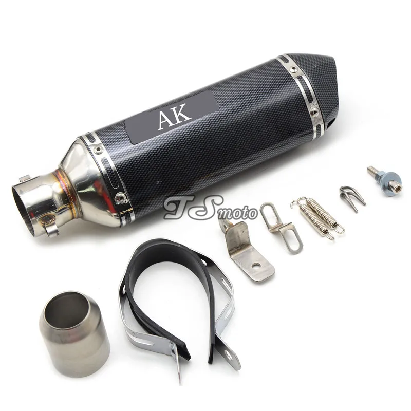 FOR Carbon Fiber Motorcycle Scooter offroad Modified Akrapovic Exhaust Muffler pipe for scooter exhaust versys 1000 yamaha r125