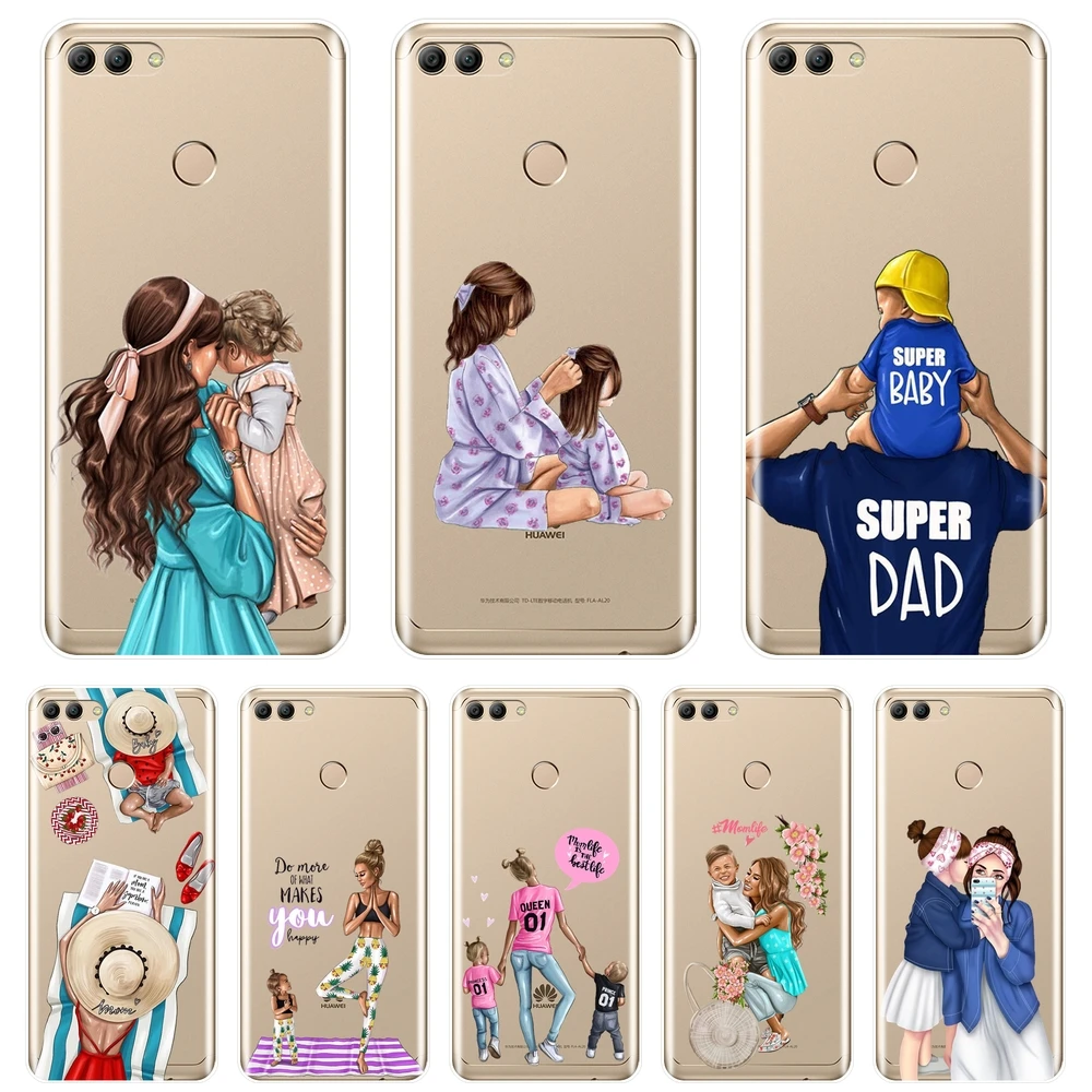 Мягкий чехол для Huawei Y5 Y6 Y7 Prime 2018 Y9 2019 Силиконовая задняя крышка мамы и дочки Y3 2017 II