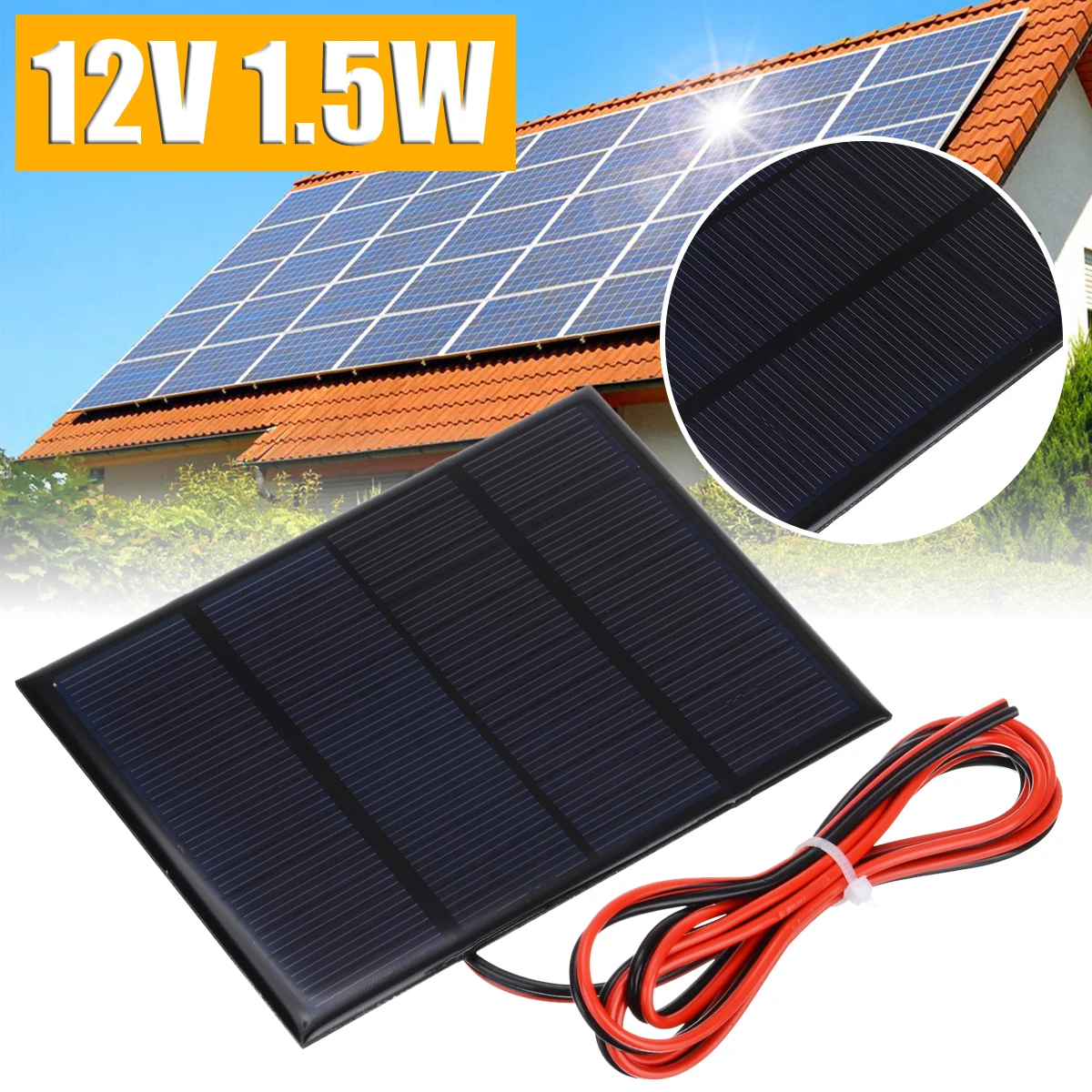 Universal 5V 0.2/0.5/1/1.2/1.5W Solar Panel Module for Cell Charger DIY fa#21 