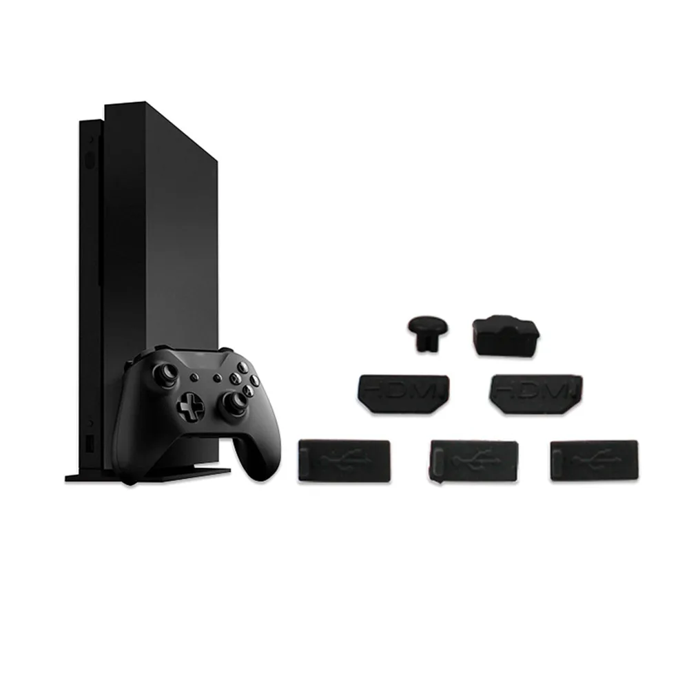 

Stopper stopple Dustproof plug Kits for Xbox One X Gaming Console 7 pcs Silicone Dust Proof Cover
