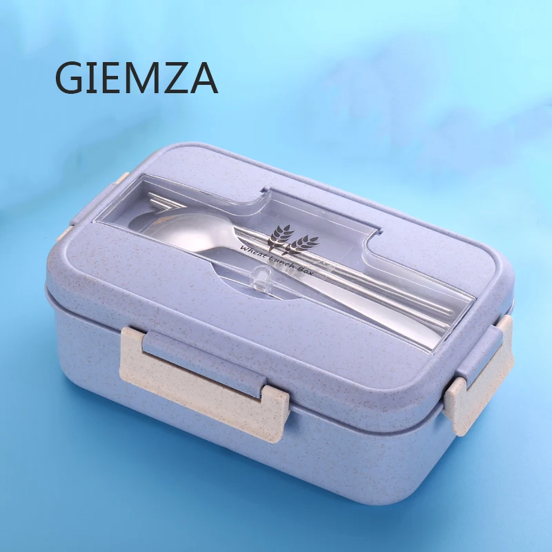 

GIEMZA 1200ml Big Lunch Box for Men or Women Microwave Heating with A Spoon Integration Large Capacity Kids Boxes