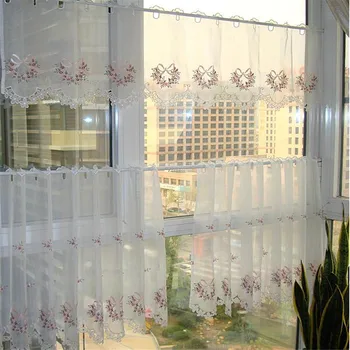 

Free Shipping high quality tube Curtain lace Coffee Curtain Kitchen Short Curtain Small Curtain for Home window decoration