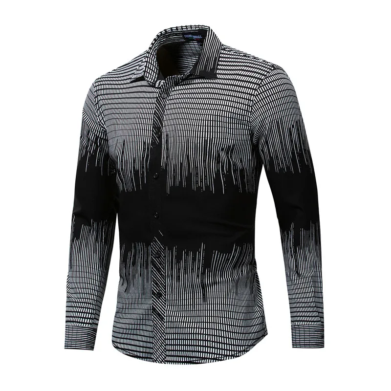 2018 New Fashion Brand Men's Printed Shirt Male Long Sleeve Geometric Patchwork Shirts Casual Dress Shirt Tops Camisa Masculina (18)