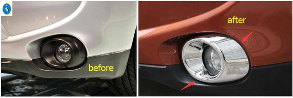 

Yimaautotrims Auto Accessory Chrome Front Fog Lights Lamp Cover Kit Trim For Mitsubishi Outlander EX 2013 2014