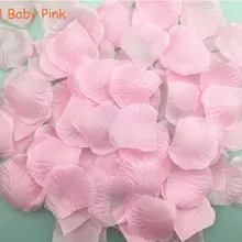 100 шт./пакет, нежно-розовый, искусственный Шелковый цветок розы лепестки Листья свадебной церемонии подарок Обёрточная бумага шприцы Baby Shower украшения