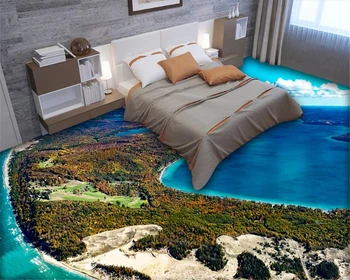 

beibehang Custom Fashion Advanced Decoration papel de parede 3d Wallpaper Seaside Landscape 3D Nude Eye Flooring papier peint