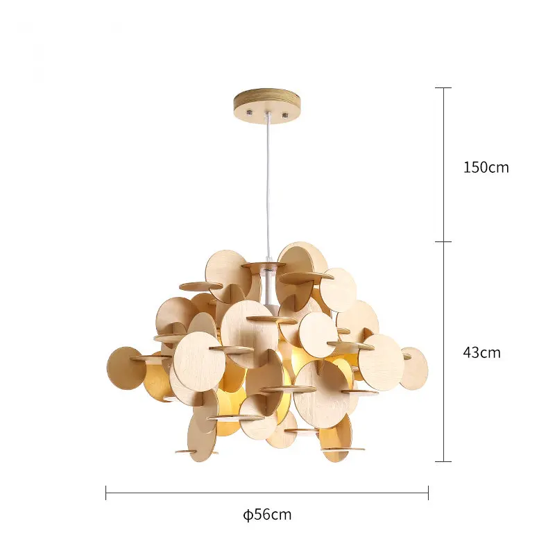 Nordic DIY деревянный подвесной светильник с E27 лампа светильник для ухода за глазами, красочные детские подвесные светильники наклейки для детского сада, комнаты школы - Цвет корпуса: Wood Color