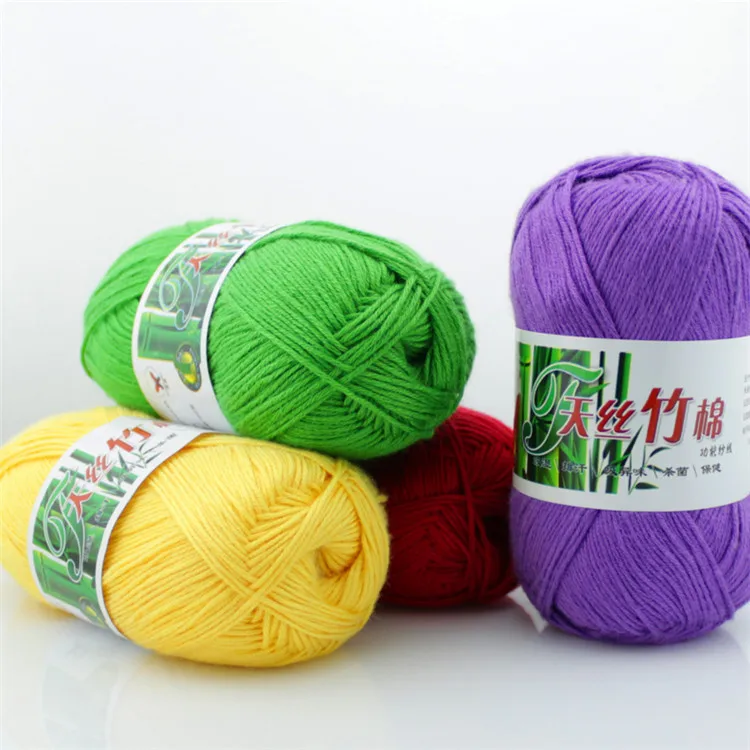 

mylb 1ball=50g Soft Bamboo Crochet Cotton Knitting Yarn Baby Knit Wool Bamboo Charcoal Cotton Hand Knitting Yarn