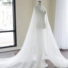 Two Layers Tulle Wedding Cape 2019 Bohemian Fairy Bridal Jacket Accessories 2m Length Elegant bolero women  DJ011