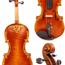4/4 скрипки одна деталь Тигр Пламя клен ели дерево резной узор Мастер Уровень сильный свет
