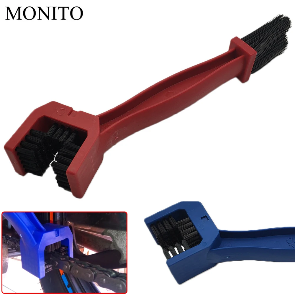 

Motorcycle/Bicycle Chain Maintenance Tool Cycling Cleaning Brush For yamaha xt 600 mt10 mt 09 tracer suzuki drz/ltz 400 Red/Blue